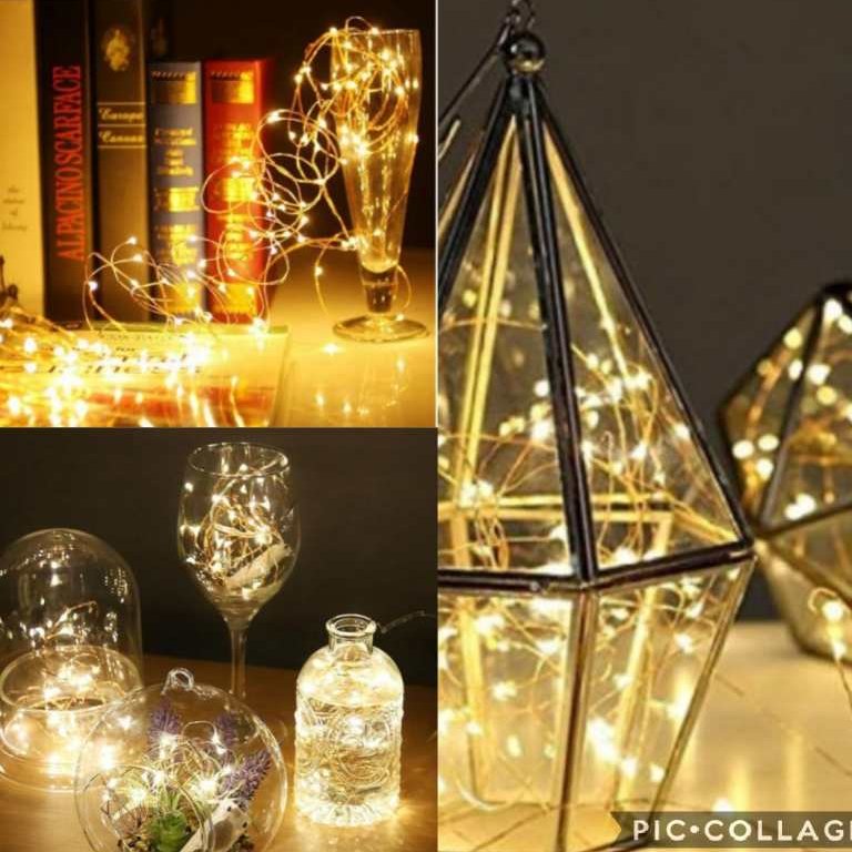 ریسه ال ای دی مفتولی 10 متری باتری خور تک حالته آفتابی