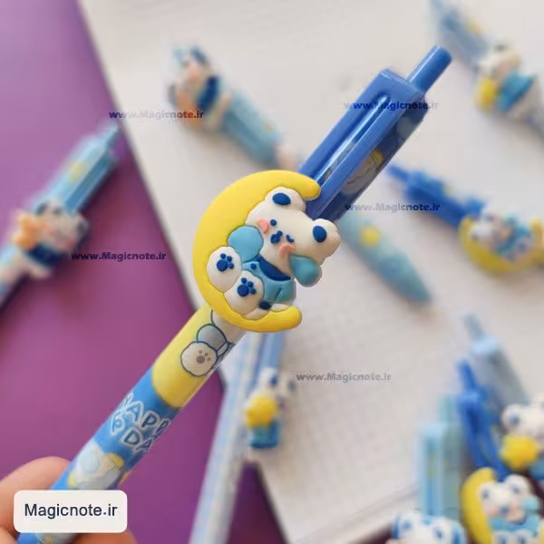 خودکار فشاری فانتزی خرسی ماه و ستاره