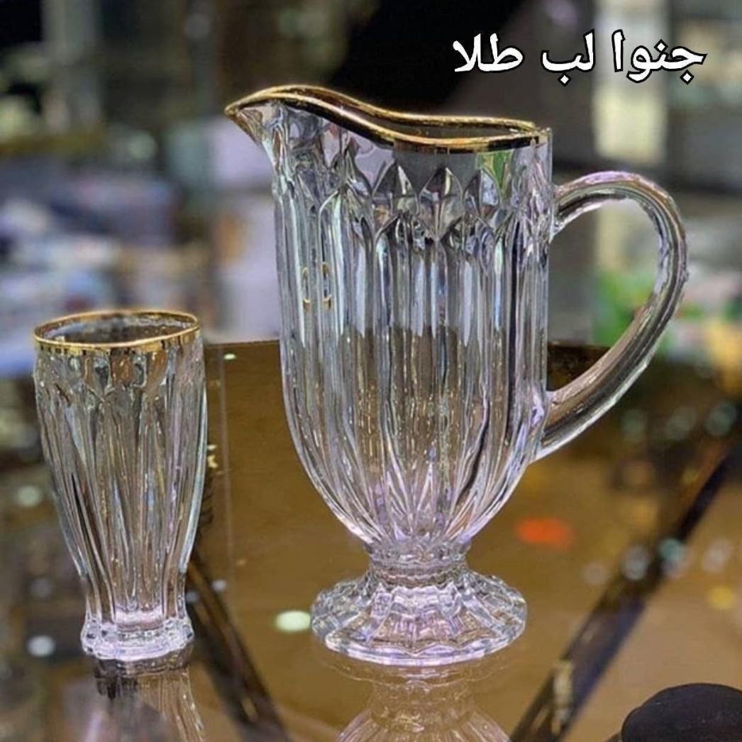 پارچ لیوان لب طلایی