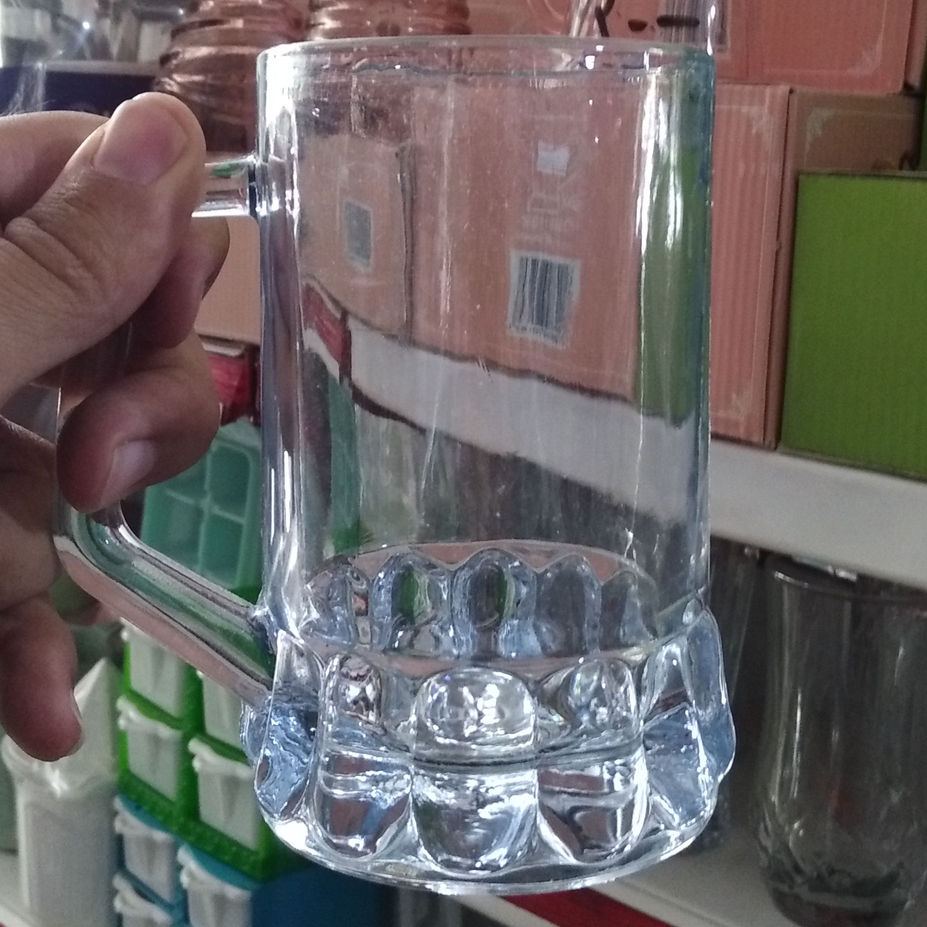 لیوان شیشه ای دسته دار درجه 1 سایز بزرگ