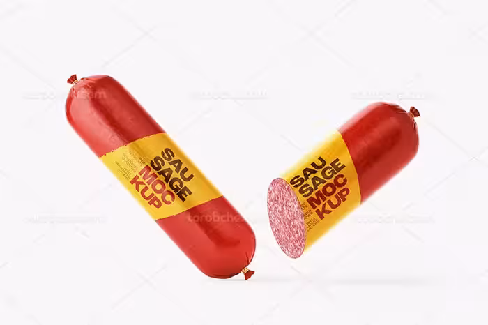 موکاپ سوسیس لایه باز | گرافیک با طعم تربچه