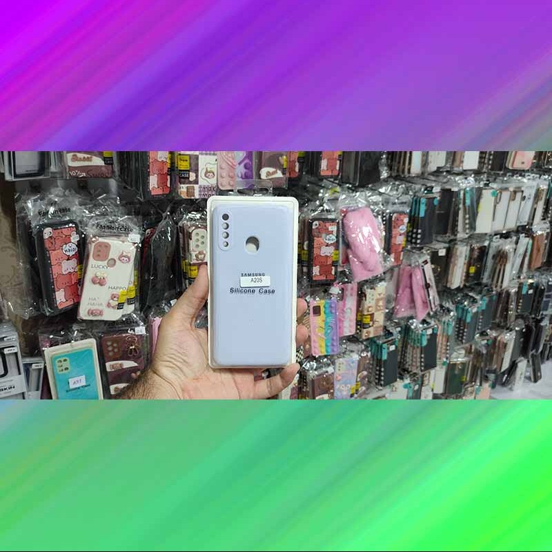 گارد سیلیکونی اورجینال ( پاک کنی ) سامسونگ A20s رنگ یاسی