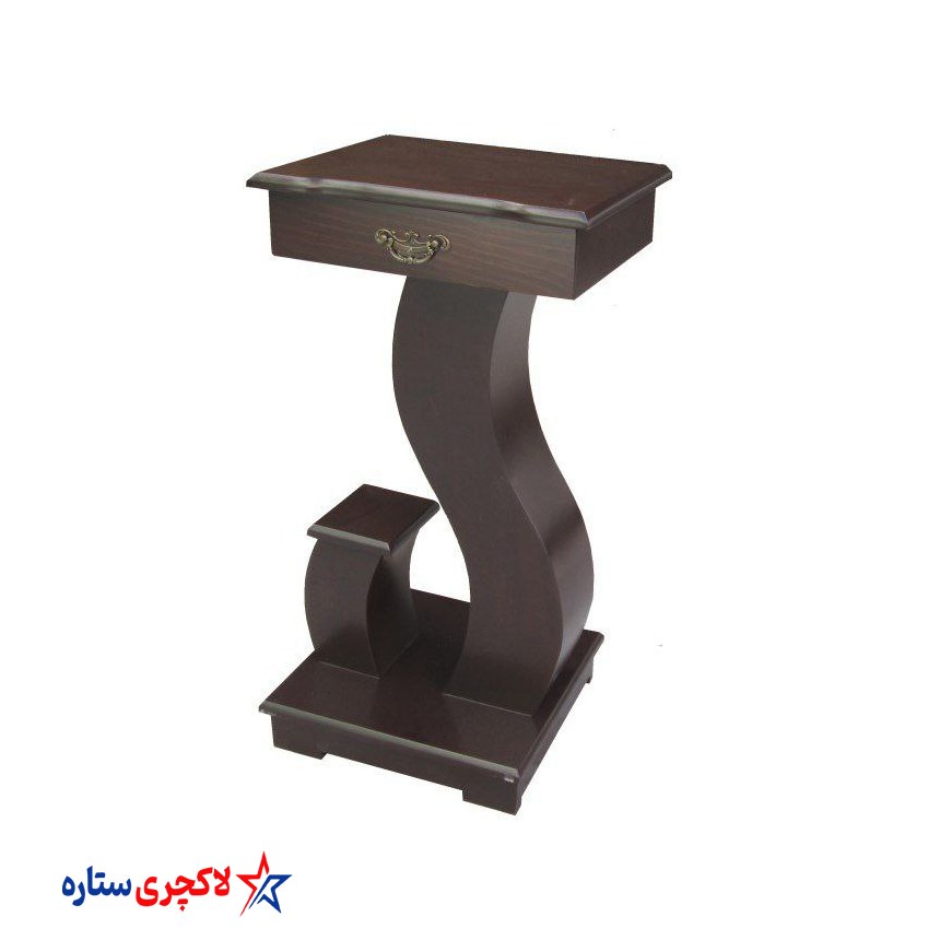میز تلفن و گرامافون طرح اس S قهوه ای