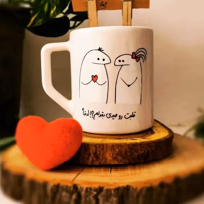 ماگ سرامیکی طرح میقولی عاشقانه کد1155