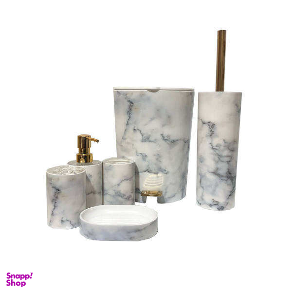ست سرویسبهداشتی 6 پارچه طرح ماربل مدل hm179