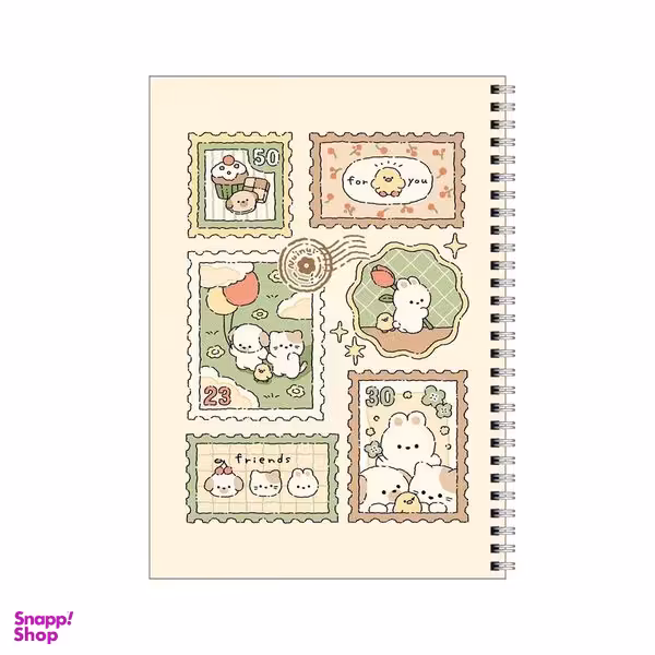 دفتر مشق 80 برگ بامبیلیپ طرح تمبر فانتزی سگ و گربه کد 7850227