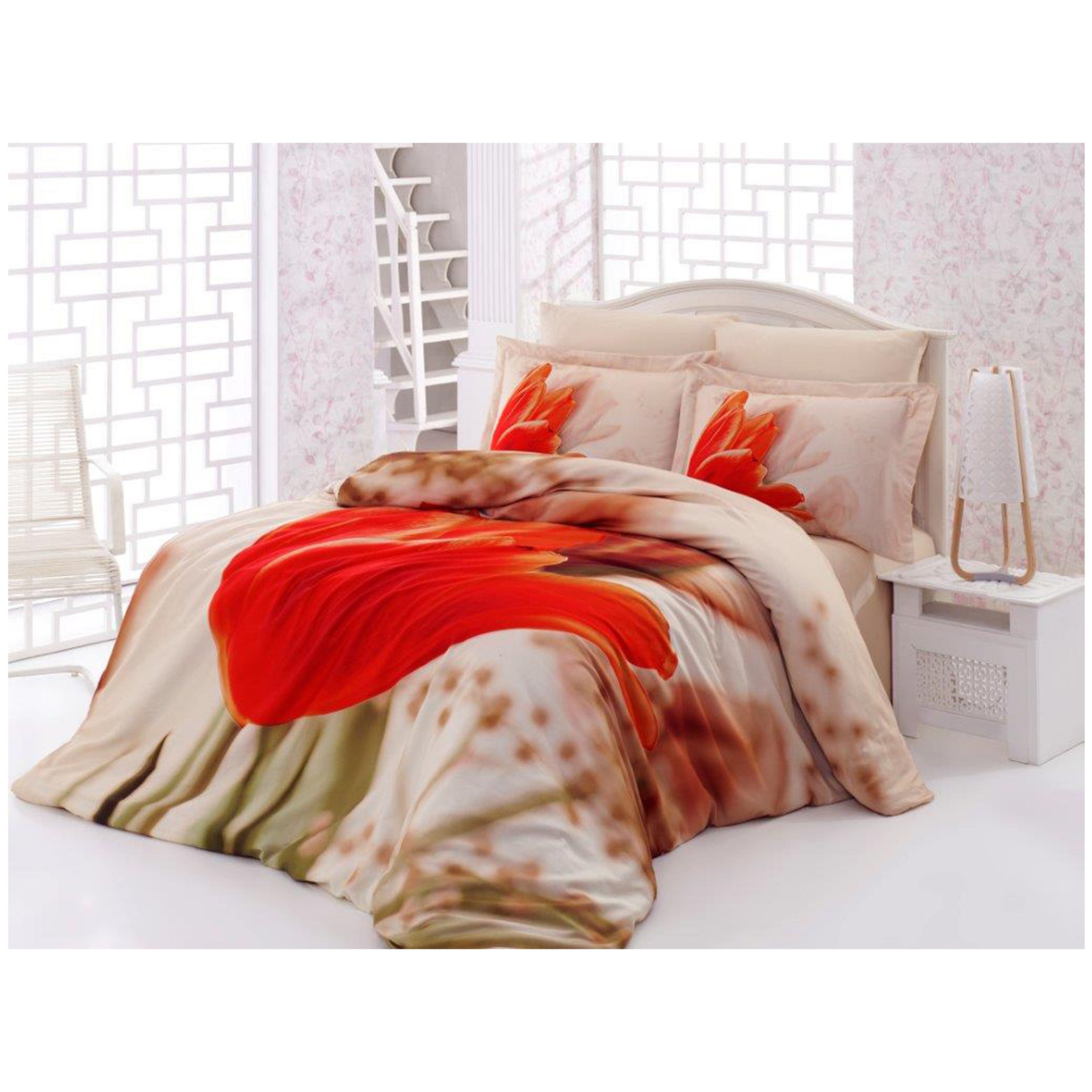 سرویس ملحفه کالرز آو فشن مدل  Red Tulip دونفره 6 تکه - کد 45015154030