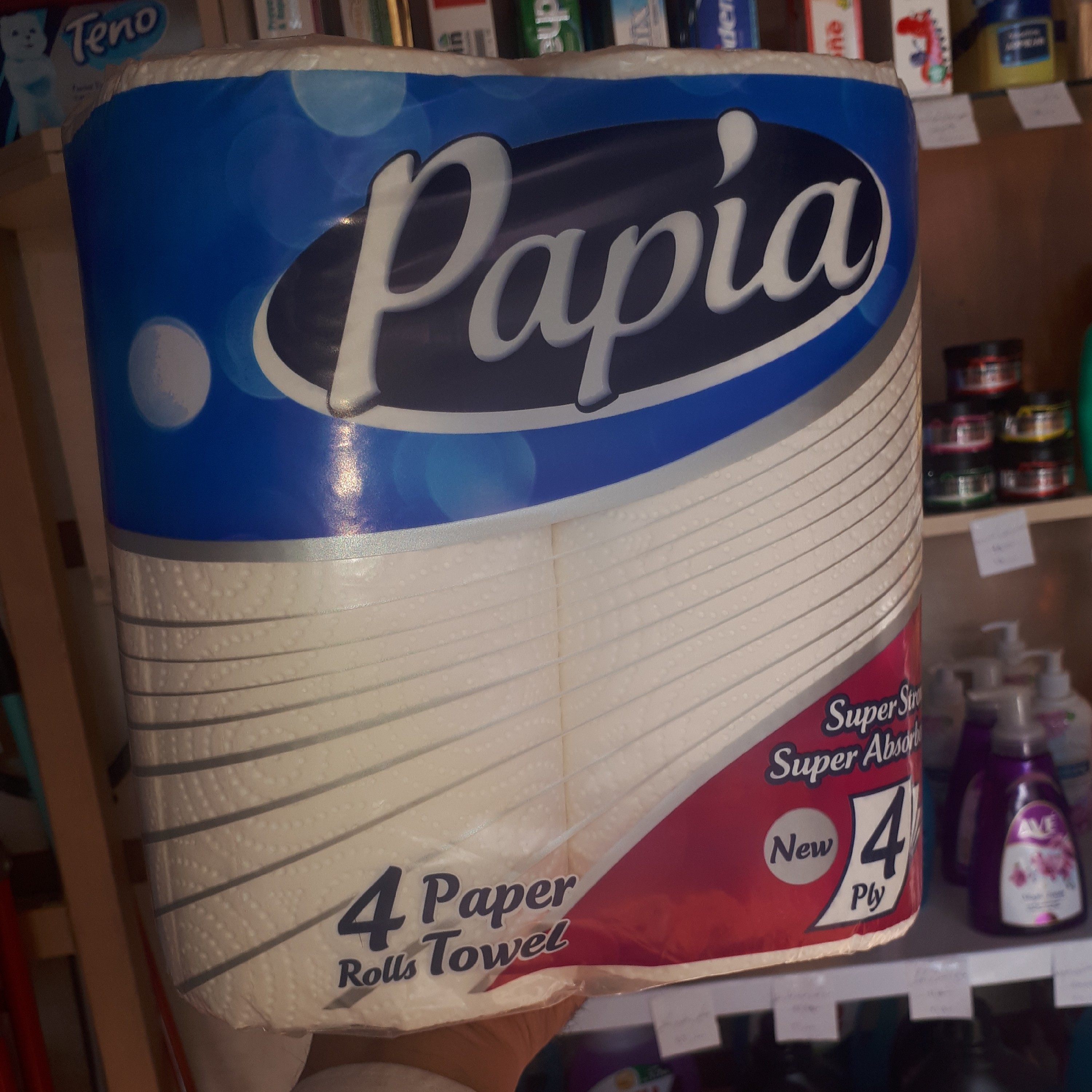 دستمال حوله ای کاغذی پاپیا مدل Super Strong بسته 4 عددی

