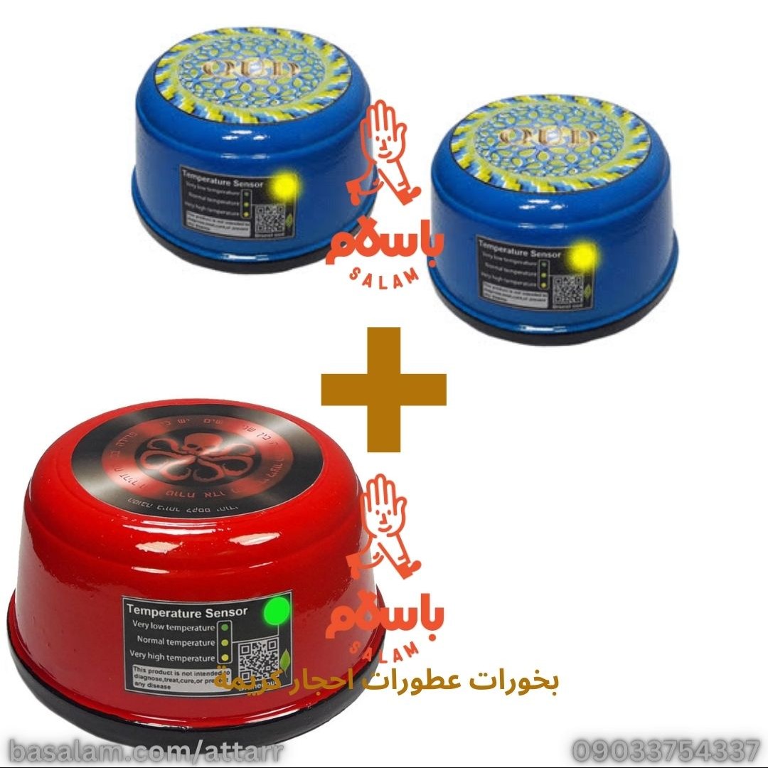 1 عدد بخور سرخ 2عدد بخور بحری اصلی بدنه سنگی سنسور QR code هولوگرام brunei oud