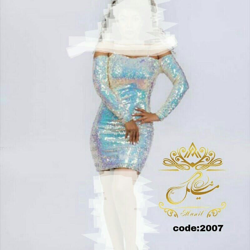 پیراهن پولکی مجلسی کوتاه زنانه وارداتی