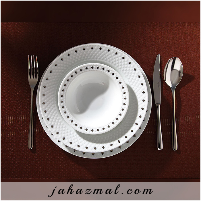 سرویس چینی زرین طرح سیلور دایموند 28 پارچه