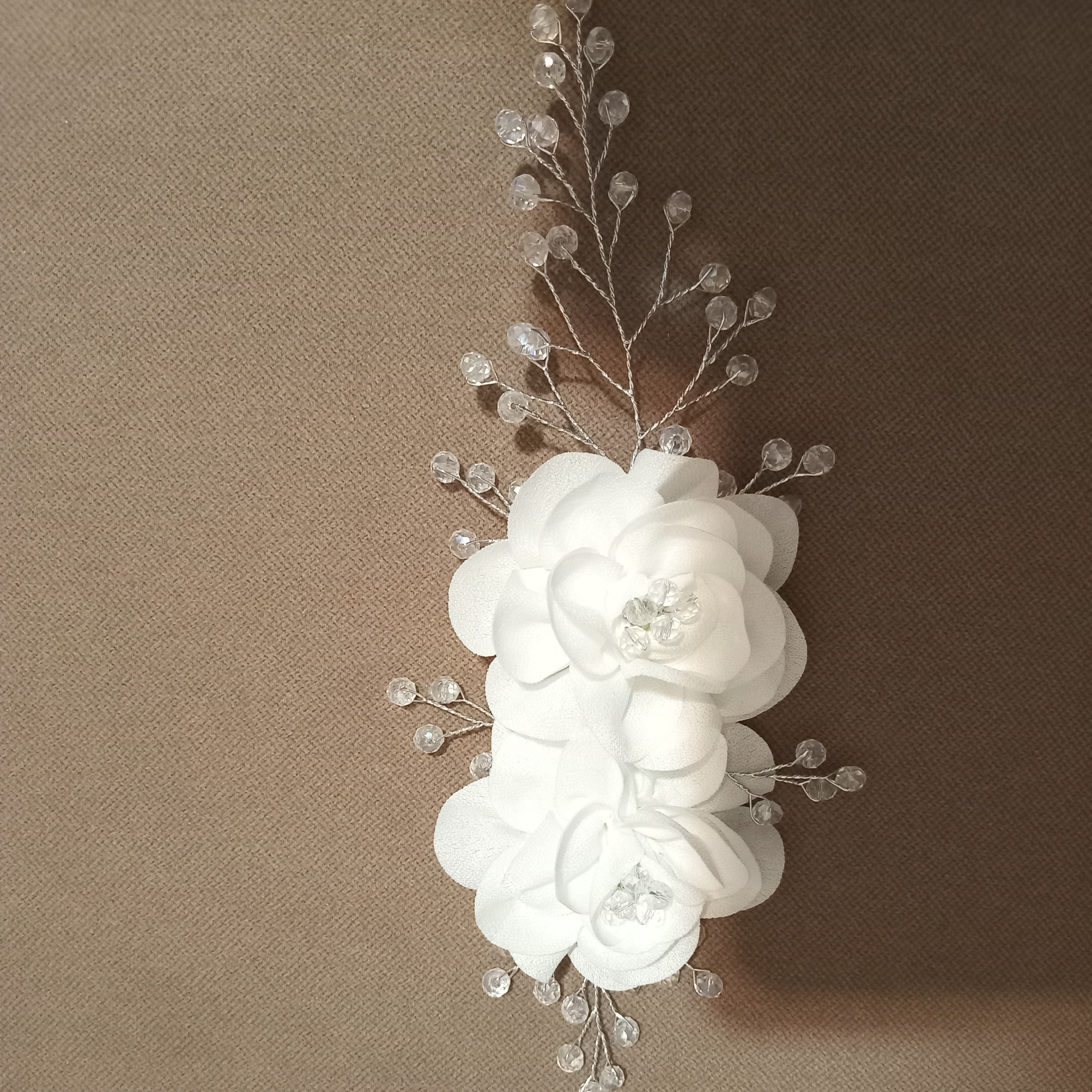 ریسه گلدار  سفید مجلسی 