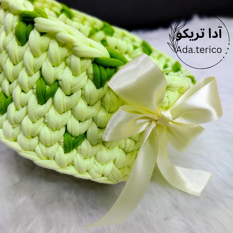 سبد تریکو دایره ای دو رنگ