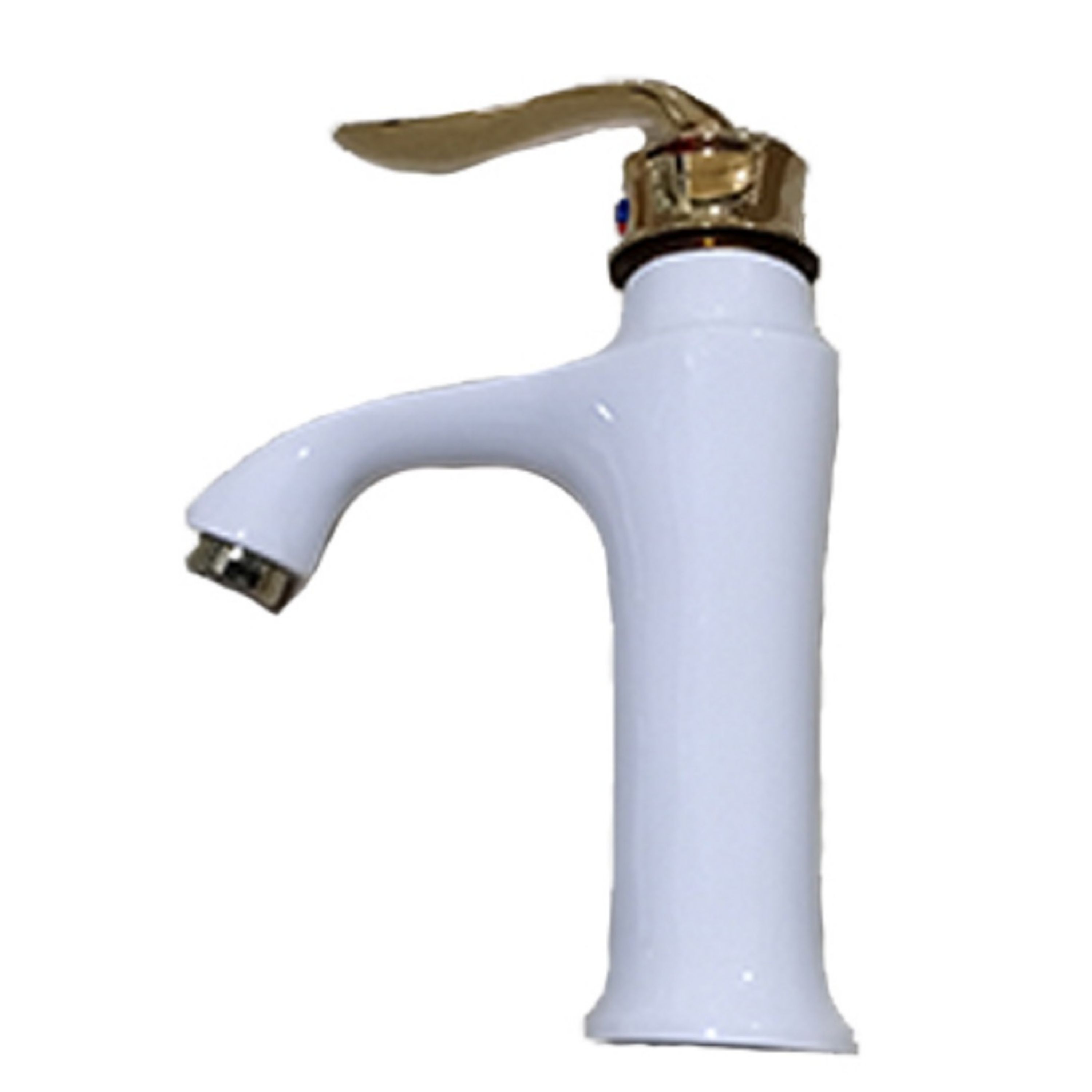 شیر روشویی سفید طلایی مدل بامبو