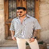 پیراهن / بلوز دکمه دار سبز مردانه آستین کوتاه خاکی اورجینال OUTFİT MAN