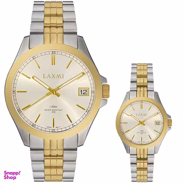 ست ساعت مچی عقربه ای  زنانه و مردانه لاکسمی مدل 3-8506L-8506G