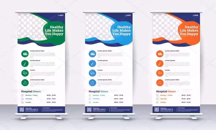 فایل وکتور استند کسب و کار رنگی | گرافیک با طعم تربچه