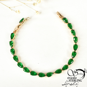 دستبند ژوپینگ نگین کاری طرح زمرد کد 10436