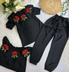 ست سه گل رز تک رنگ مشکی