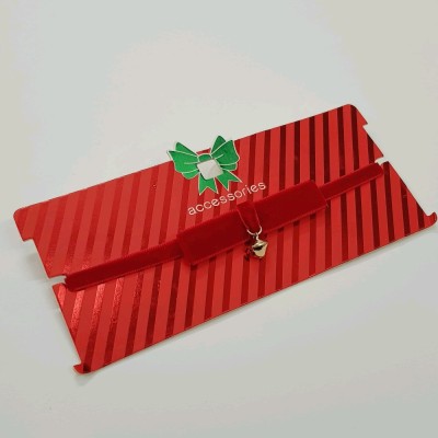 (دور گردنی) کریسمسی مخمل قرمز آویز زنگوله طلایی ، فری سایز