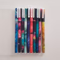 رواننویس.رواننویس 10عددی هپی دی.طرح کهکشانی،10رنگ متفاوت درهربسته  کد1