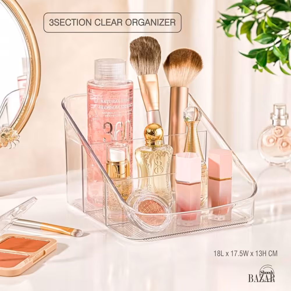 نظم دهنده رومیزی شفاف 3 خانه لیمون کد 2366