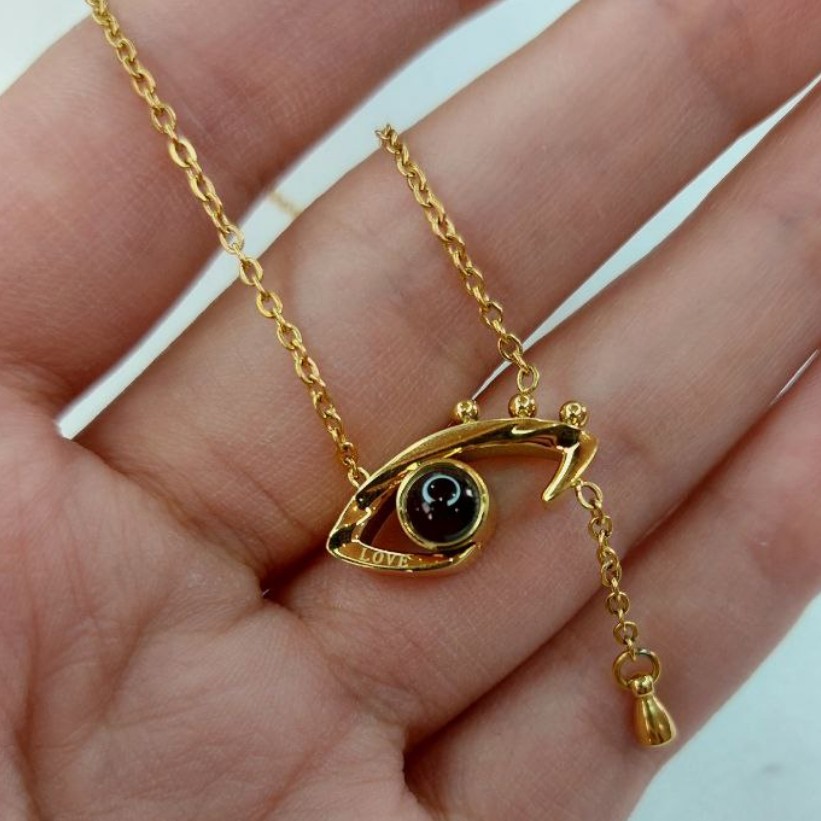 گردنبند استیل   گردنبند  با مردمک  خاص   گردنبند دوست دارم  گردنبند با رنگ ثابت