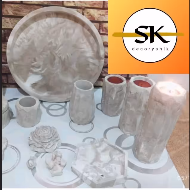 ست 18تیکه  نسکافه ای سینی گلدان لیوان قندان  جاشمعی جاعودی( پرفروش) 