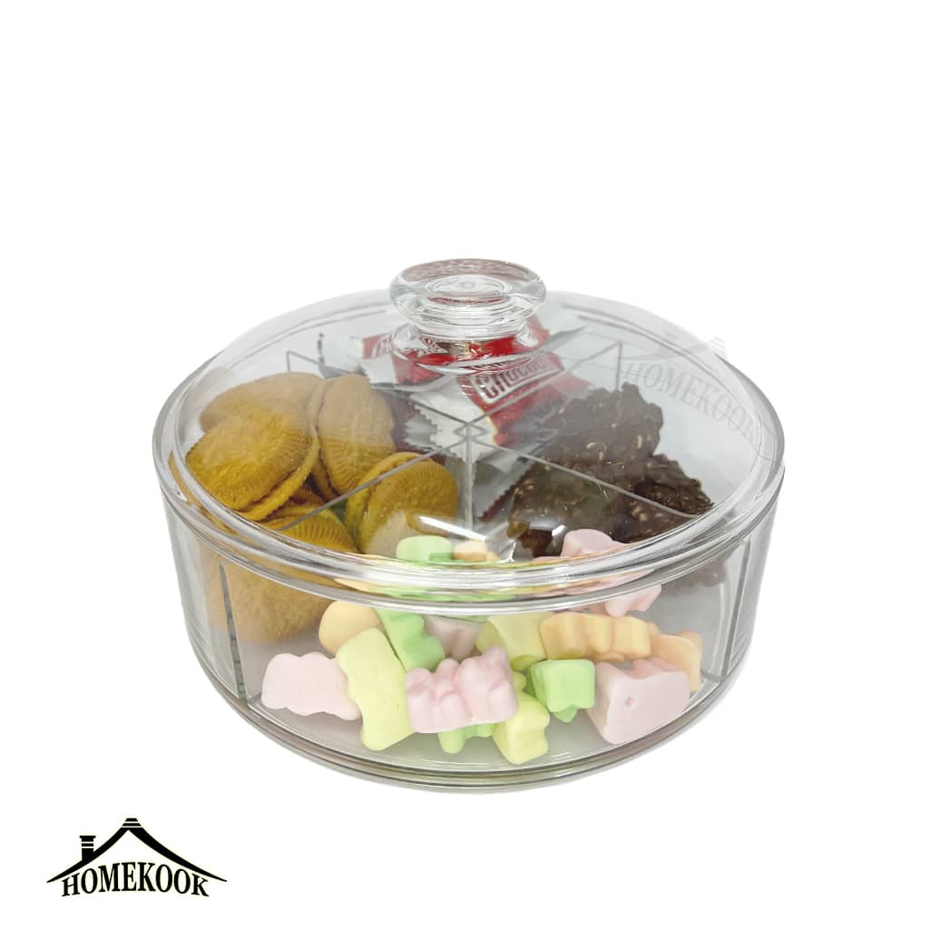 ظرف بیسکویت گرد 4 خانه اکرولیک