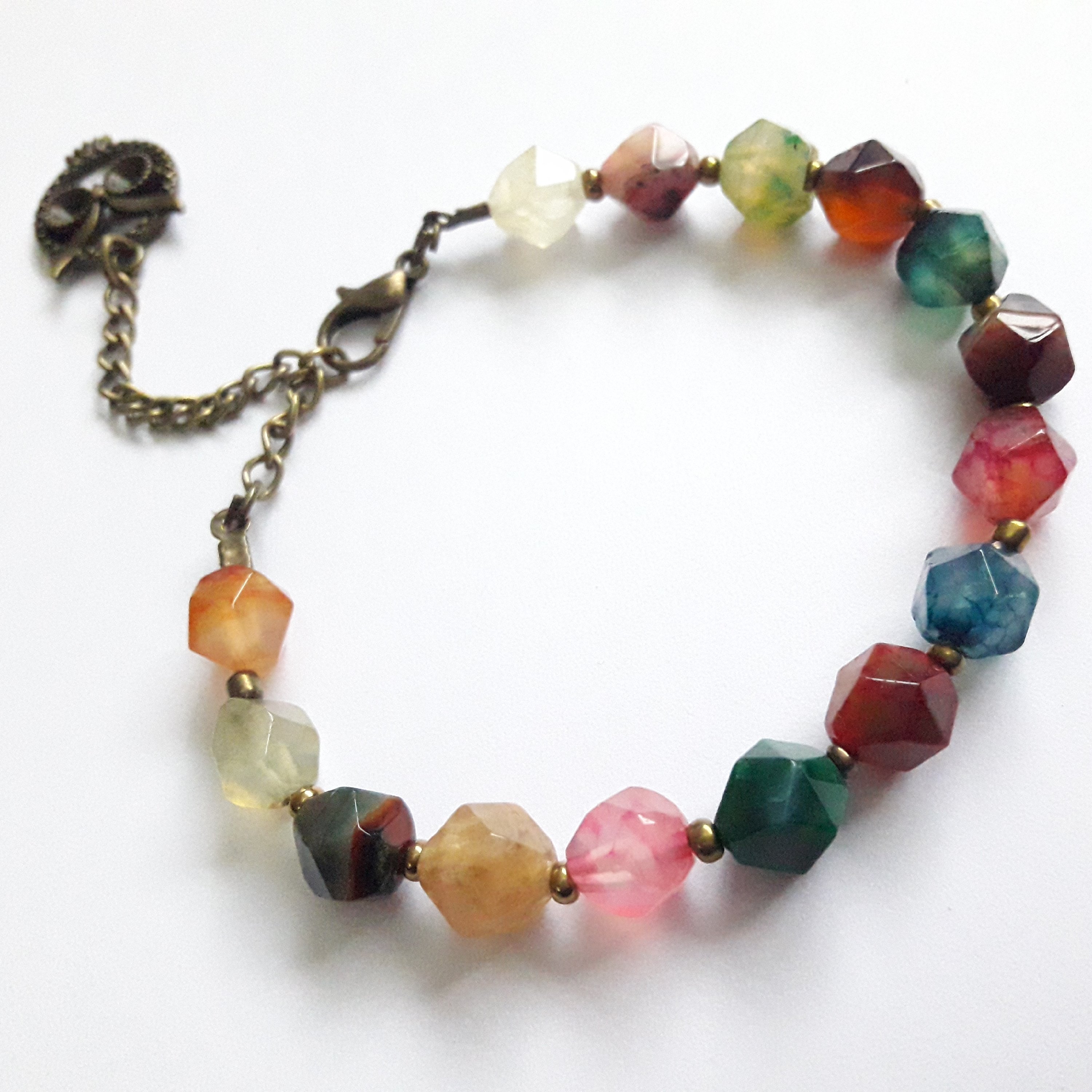 دستبند تک ردیفه عقیق تراش استار