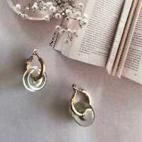 گوشواره حلقه با دیسک شفاف Hulupuart وارداتی از اروپا