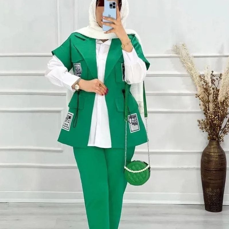 مانتودوتکه (وِست) مدل آوا دوتکه شیک جنس زیره تترون وجنس رویه داکرون