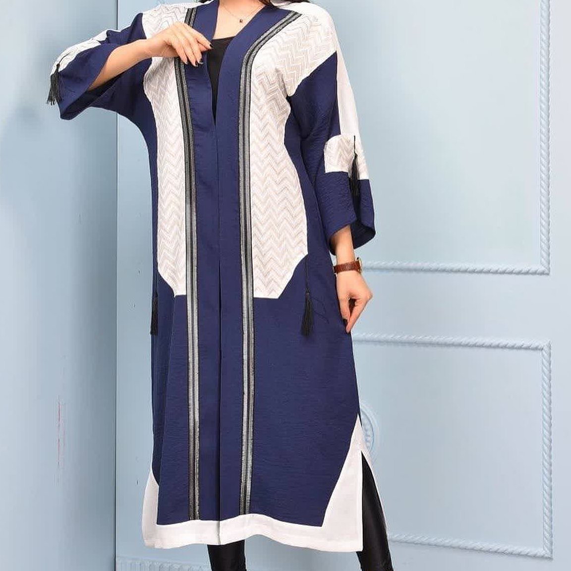 مانتو ابروبادی نوار دوزی