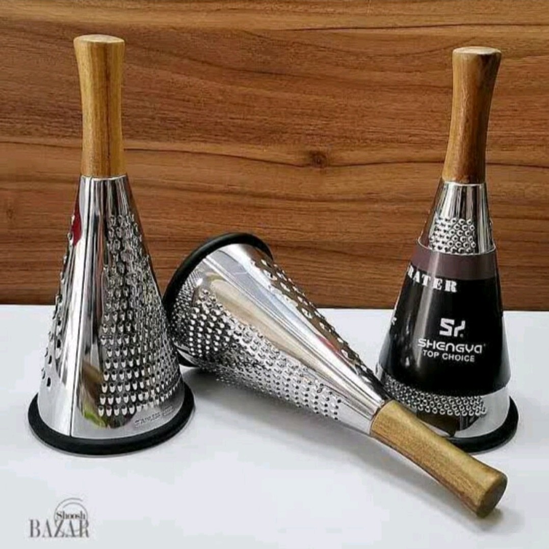 رنده استیل دسته چوبی مخروطی