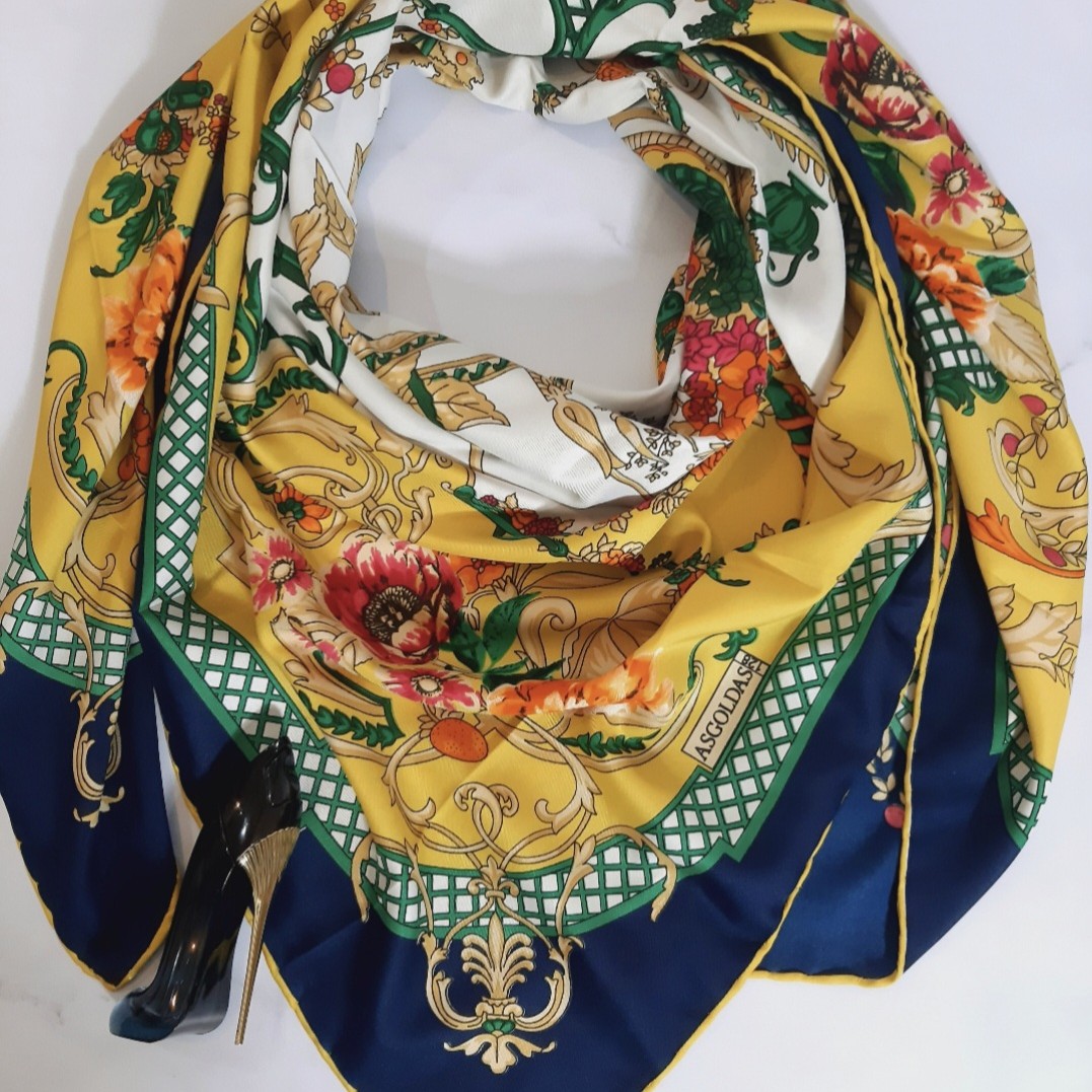 روسری ابریشم تویل کجراه وارداتی
