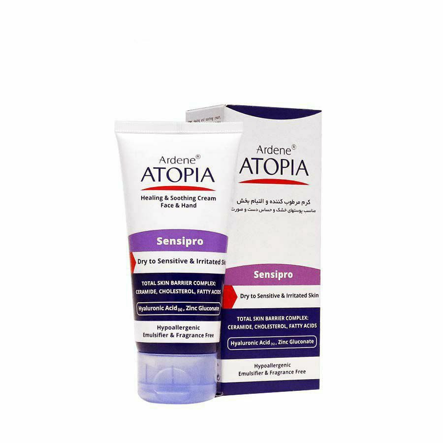 کرم دست و صورت تیوپی مرطوب کننده و التیام بخش آتوپیا آردن