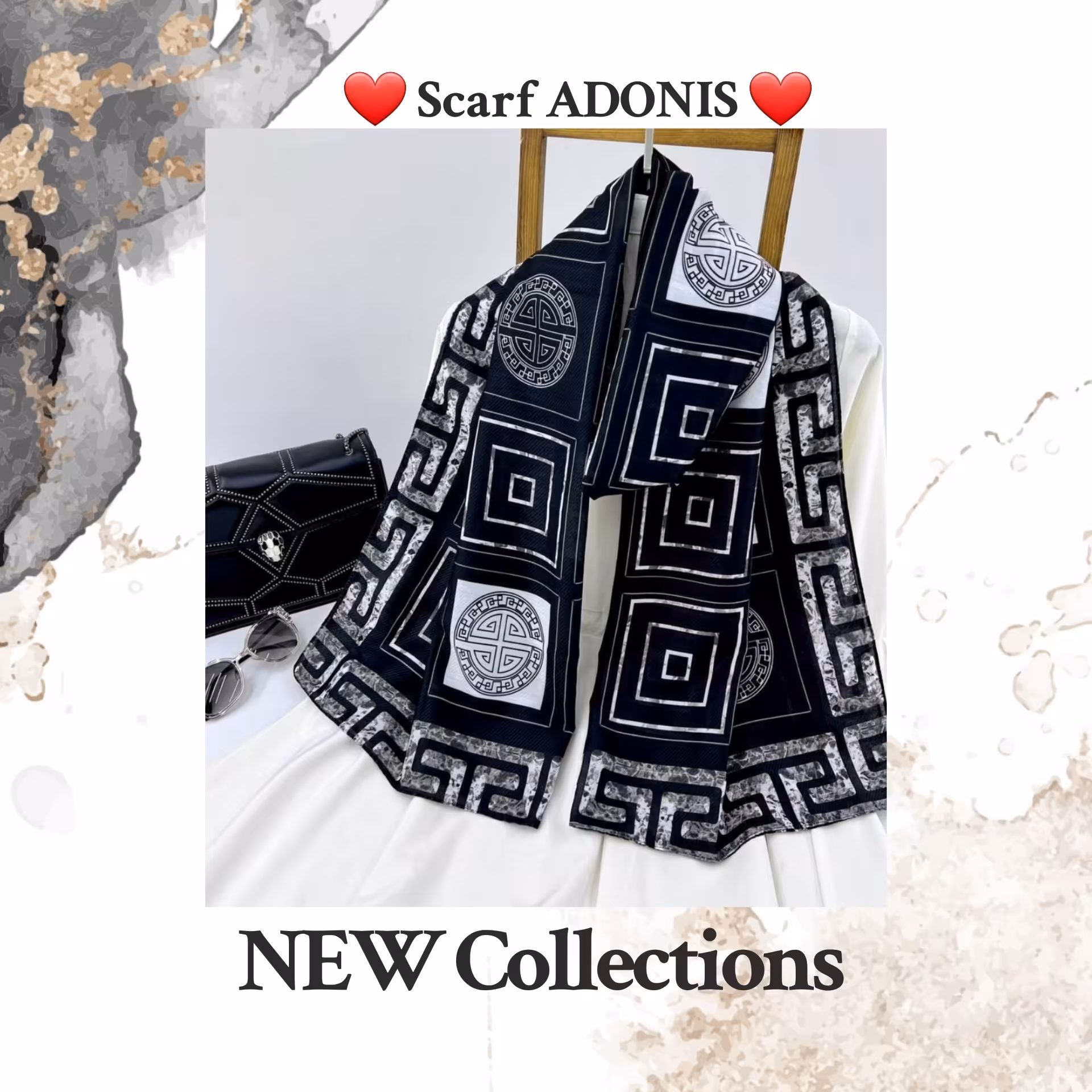 شال سفید مشکی 