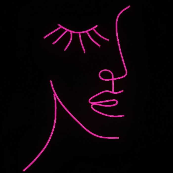 نئون فلکسی طرح چهره صورتی