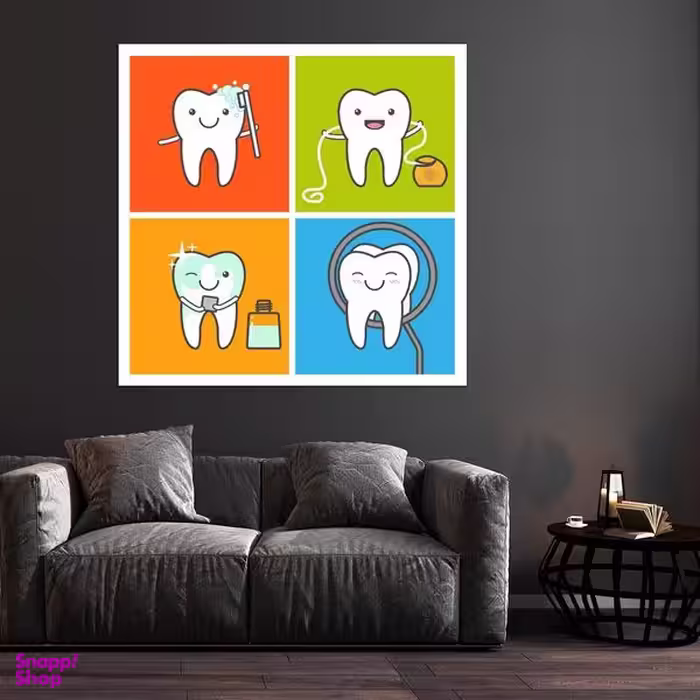 تابلو بکلیت طرح سلامت دهان و دندان مدل قاب شاسی W-S9417