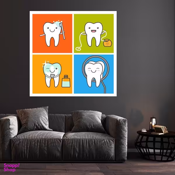 تابلو بکلیت طرح سلامت دهان و دندان مدل قاب شاسی W-S9417