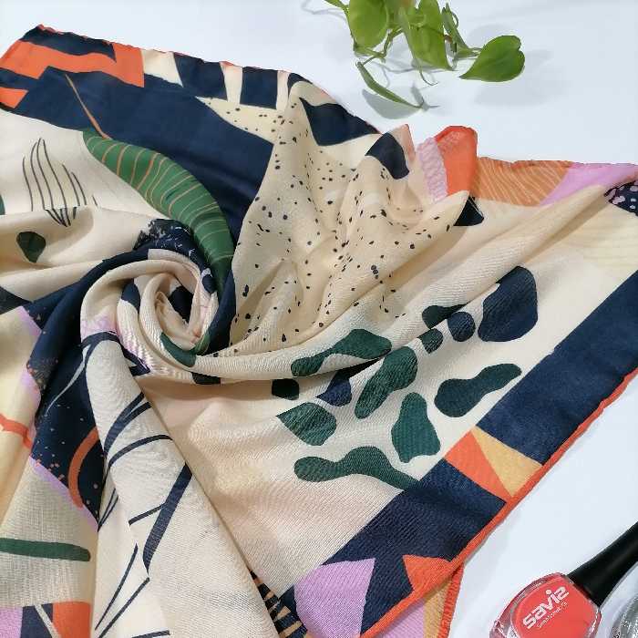 مینی اسکارف 70 نخی دور دست دوز