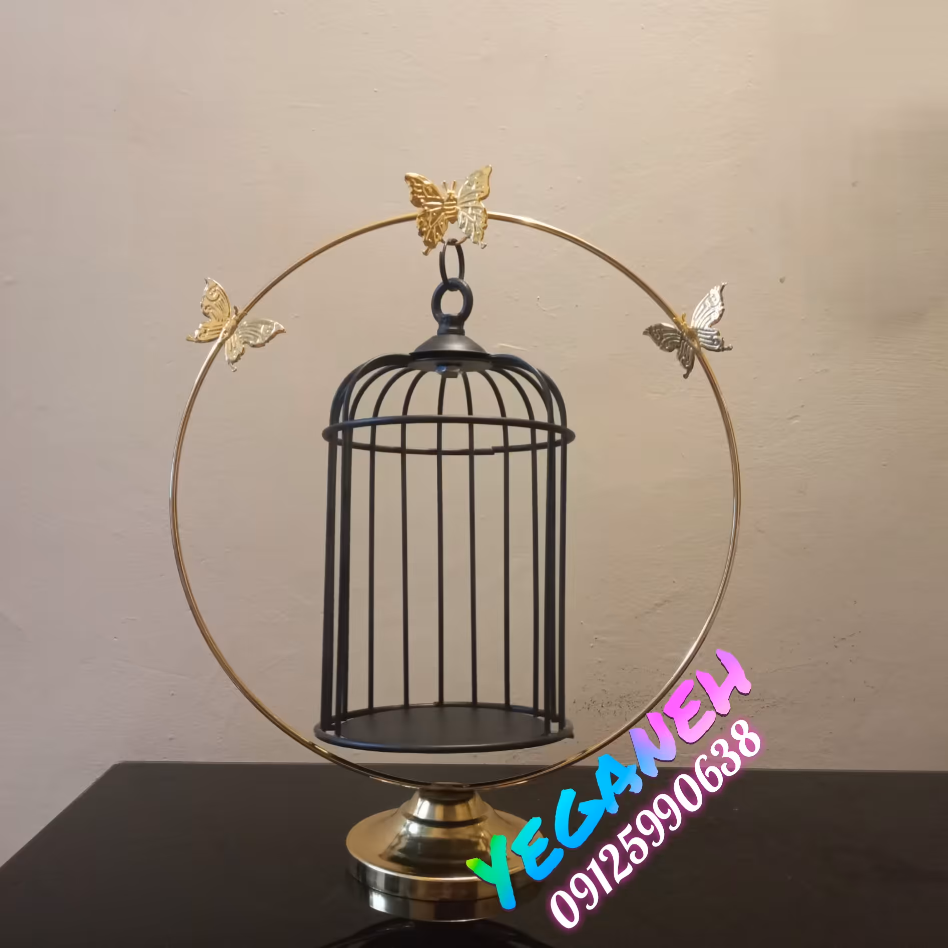 جا شمعی  قفس طرح پروانه مدل گرد