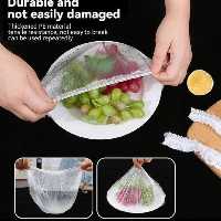 کاور پلاستیکی  کش دار رنگی درب انواع ظروف غذا بسته 100 عددی