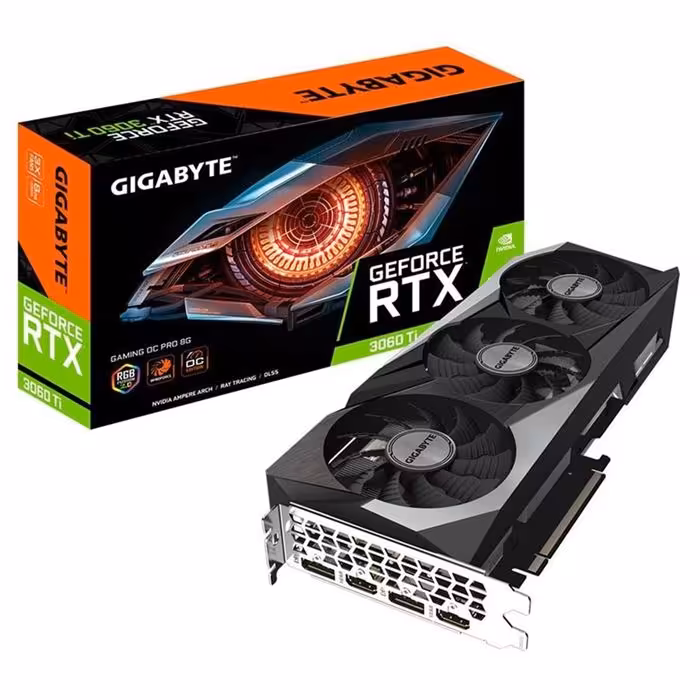 کارت گرافیک گیگابایت GeForce RTX 3060 Ti GAMING OC PRO 8G LHR