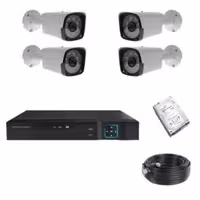 پکیج امنیتی 4 عددی دوربین مداربسته AHD مدل BH4 فلزی (کامل و آماده نصب)