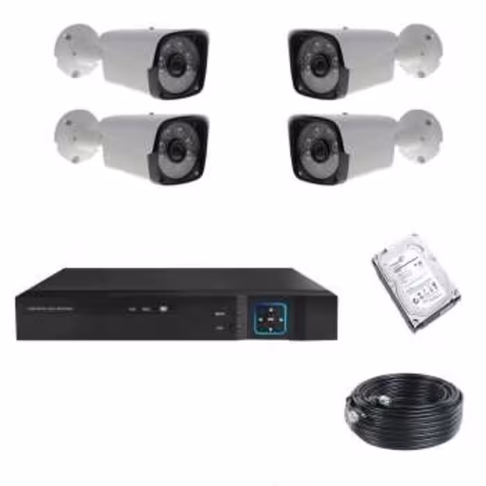 پکیج امنیتی 4 عددی دوربین مداربسته AHD مدل BH4 فلزی (کامل و آماده نصب)