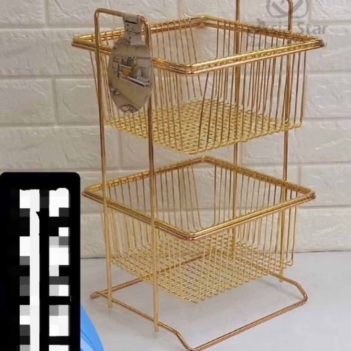 سبد سیب زمینی و پیاز یا جا سیب مینی و پیاز 2 طبقه طلایی در ارزان پلاسکو خورشید شب 