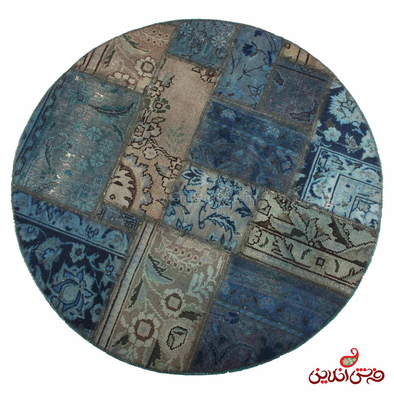 فرش گرد دستباف کلاژ کد 5060