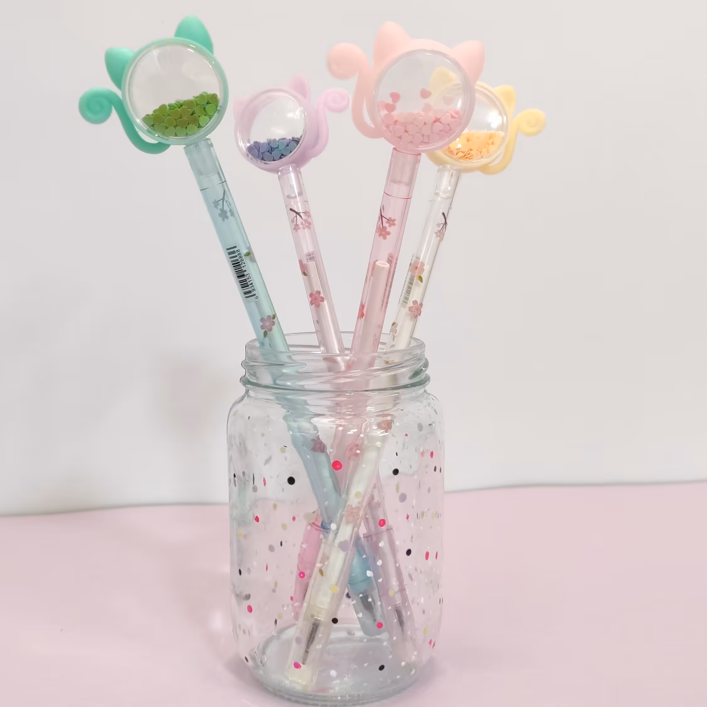 روان نویس فانتزی گربه . خودکار فانتزی پولکی طرح گربه 