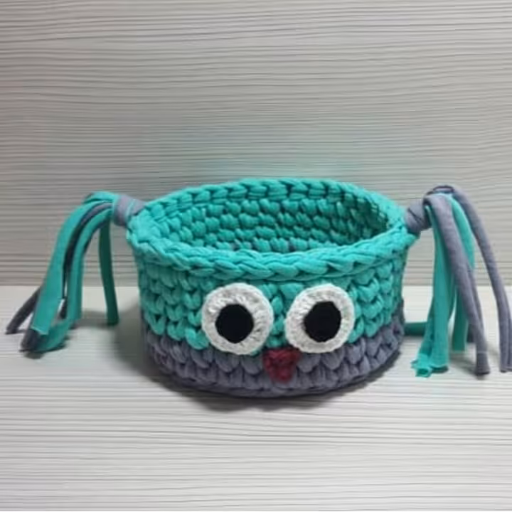 سبد تریکو تم جغدمناسب برای نظم دهی و هدیه دادن به کودکان